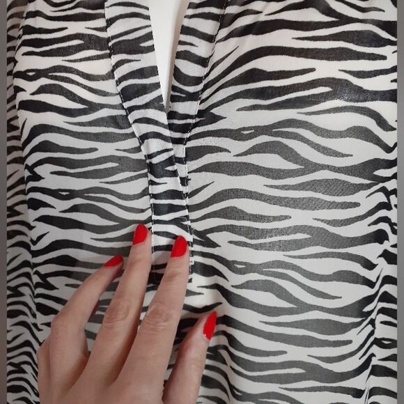 Zara NWT Sheer Zebra Print Midi Tunic Dress - Picture 8 of 16
